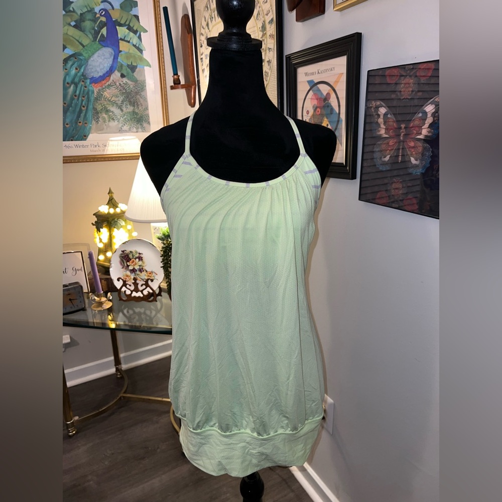 Lululemon No Limits Layered Striped Built in Bra Tank Top